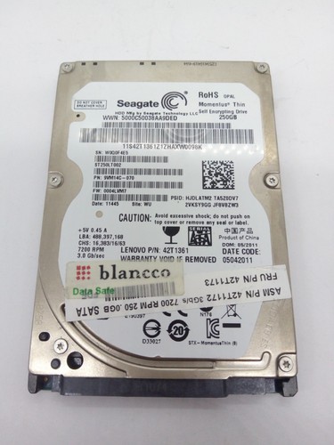 SEAGATE **ST250LT002** 250GB *** SATA HDD Notebook 2,5 Zoll #NFP1916