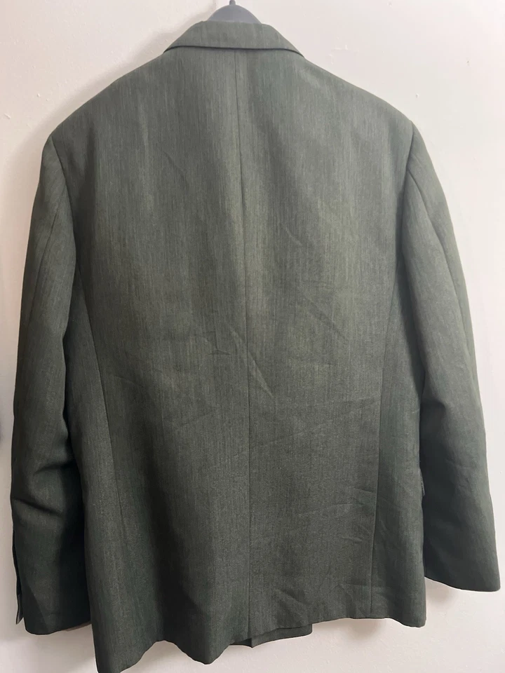 Traje de hombre doble botonadura verde oscuro 2 piezas talla 42L pantalones talla 35Wx32L Foto 3 de 4