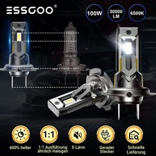 2x H7 LED Scheinwerfer 100W Mit Zulassung Lampen Fern Abblendlicht 6500K Halogen