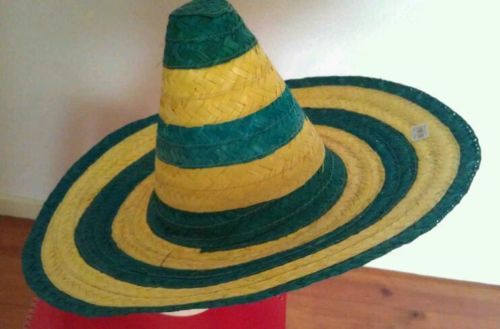 54CM MEXICAN SOMBRERO HAT WITH GREEN 