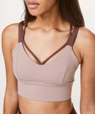Lululemon Pushing Limits Bra Light Support C/D Cup Smoky Blush/Antique Bark Sz 4