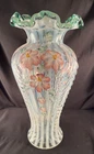 Fenton Glass 1996 Meadow Beauty Rib Optic 11" Vase Signed Nancy Fenton #1998