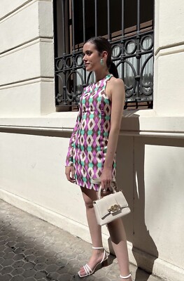 安心★関税込み★ZARA★GEOMETRIC PRINT SATIN DRESS SATIN PRINTED MIDI DRESS - Black / Ecru | ZARA United States