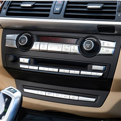 Matte Silver ABS Car Interior Air Conditioner Button Cover For BMW X5 X6 E70 E71 - Picture 4 of 6