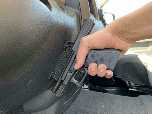 Gun Magnet Concealed Carry Holder Magnetic Pistol Mount for Desk Car Bed Table - Picture 3 of 9