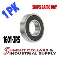 1601-2RS rubber seals bearing 1601-rs ball bearing 3/16"x11/16"x5/16" (1pk)