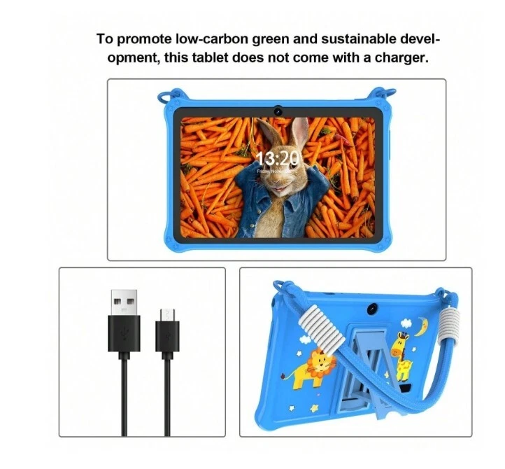 Vasoun Kid Tablet 7 inch Android Tablet 4GB(2+2)+32GB Bluetooth WiFi Dual Camera - Image 4 of 4