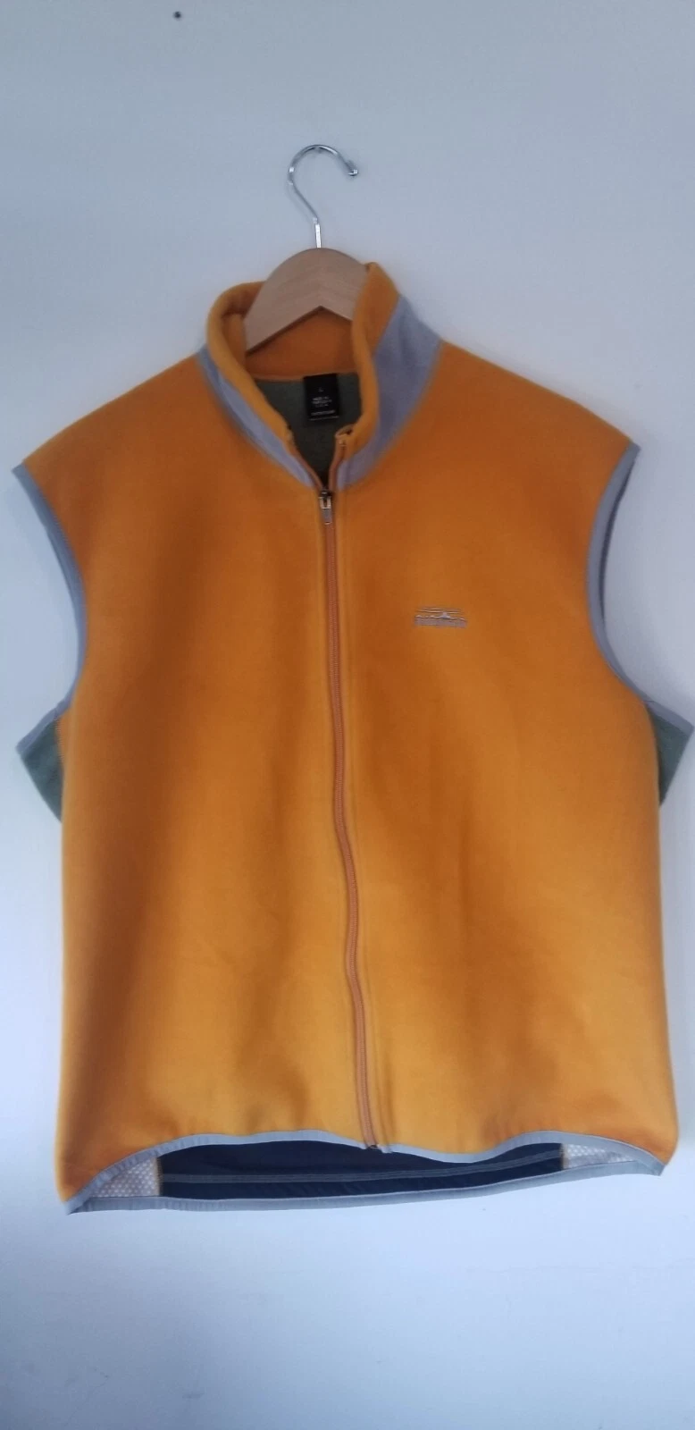 Patagonia Vest Mens Large Vintage Orange Full Zip Back Pocket Outdoor*