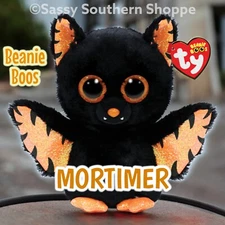 🧡 2022 MORTIMER Black Halloween Vampire BAT Ty Beanie Boos 6" Tall *MWMT*