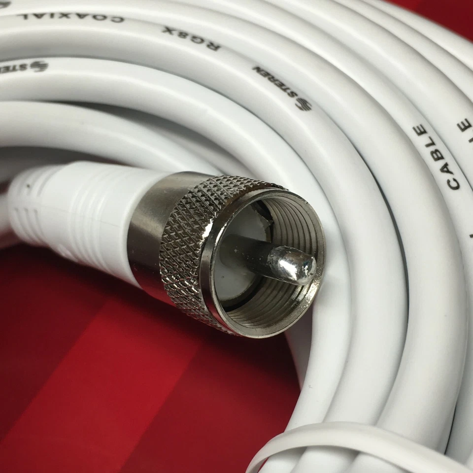 全新 75 英尺 RG-8X 白色同轴同轴电缆 UHF PL-259 天线电缆 50 欧姆 * 美国卖家* — 第 2/2 张图片