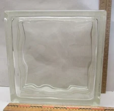 Clear Glass Block Wavy Square Brick Tile  7¾”x7¾”x3¼” - #1