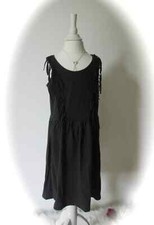 H&M🖤 SALE% dress T-shirt dress black Ibiza look with ribbons 122/128 New