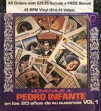 Pedro Infante-  Homenaje A Vol 1  -33 RPM Peerless-Free Shipping in USA