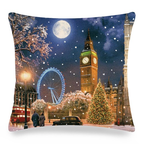 Silent Night Holy Night Xmas Throw Pillow Covers Winter Christmas Cushion Case - Picture 13 of 48