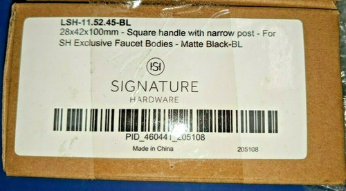 Signature Hardware LSH-11.52.45-BL nero opaco quadrato rubinetto stretto maniglia corpo - Foto 9 di 9