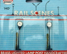 HO SCALE MODEL POWER LIGHTED TOWN STREET CLOCKS WITH BRASS PARTS 2PC. 598 NEW