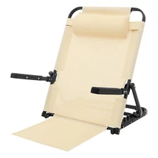 Portable Lifting Bed Backrest, Adjustable Lifting Bed Backrest W/ Armrest, Khaki