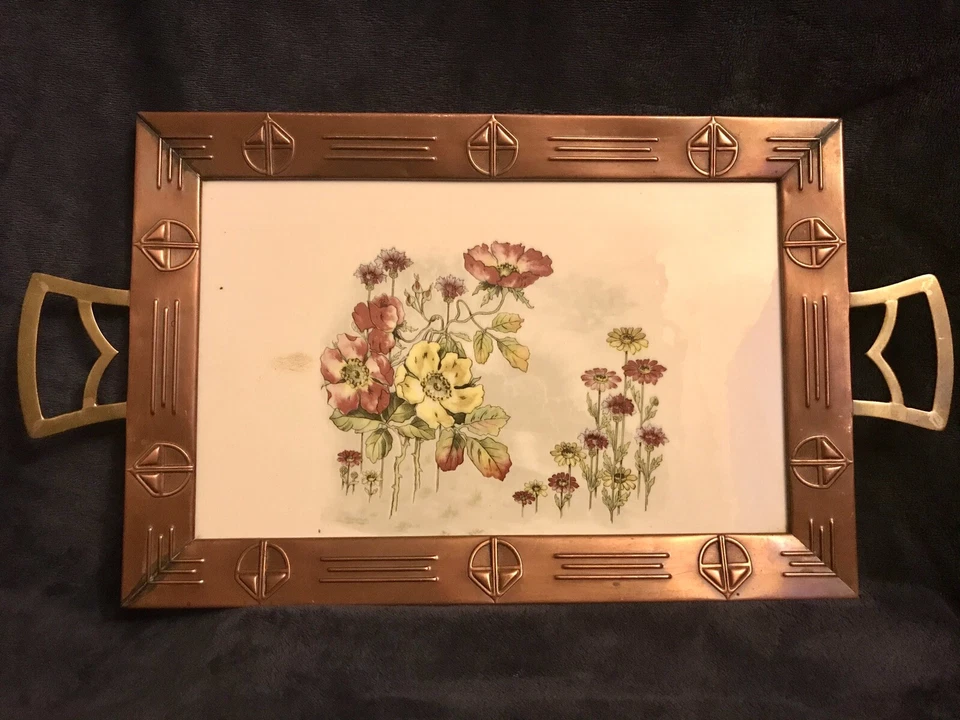 Редкий модерн Max Dannhorn фарфора цветочный поднос блюдо 19 «x 10» C-1900 - Изображение 2 из 4