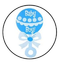 48 Baby Boy   ENVELOPE SEALS LABELS STICKERS 1.2" ROUND