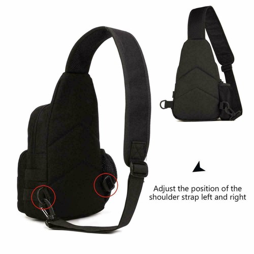Men's Nylon Shoulder Bag Chest Pack Military Tactical Sling Waterproof Backpack - Picture 8 of 15