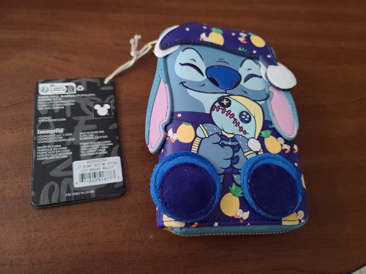 Loungefly SDCC Limited Edition Bedtime Stitch Glow Zip Around Wallet NWT