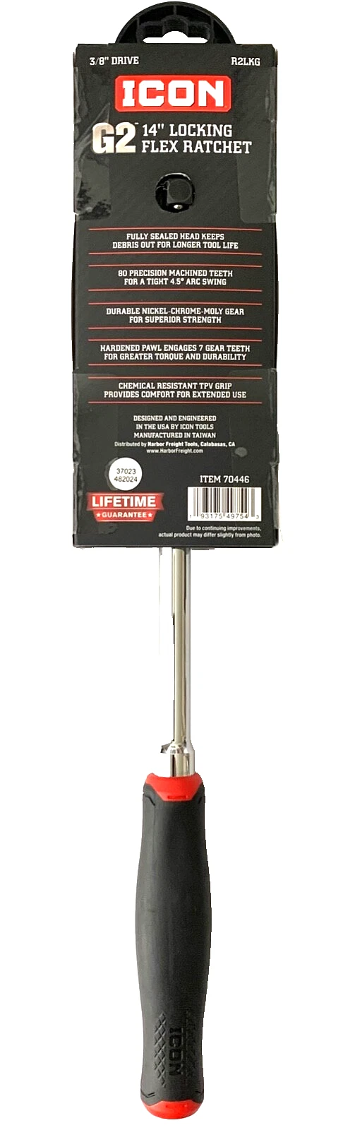 ICON (70446 & 70451) 3/8" & 1/4" Drive, G2 Locking Flex Head Ratchets (FREE S&H) - product detail image 4