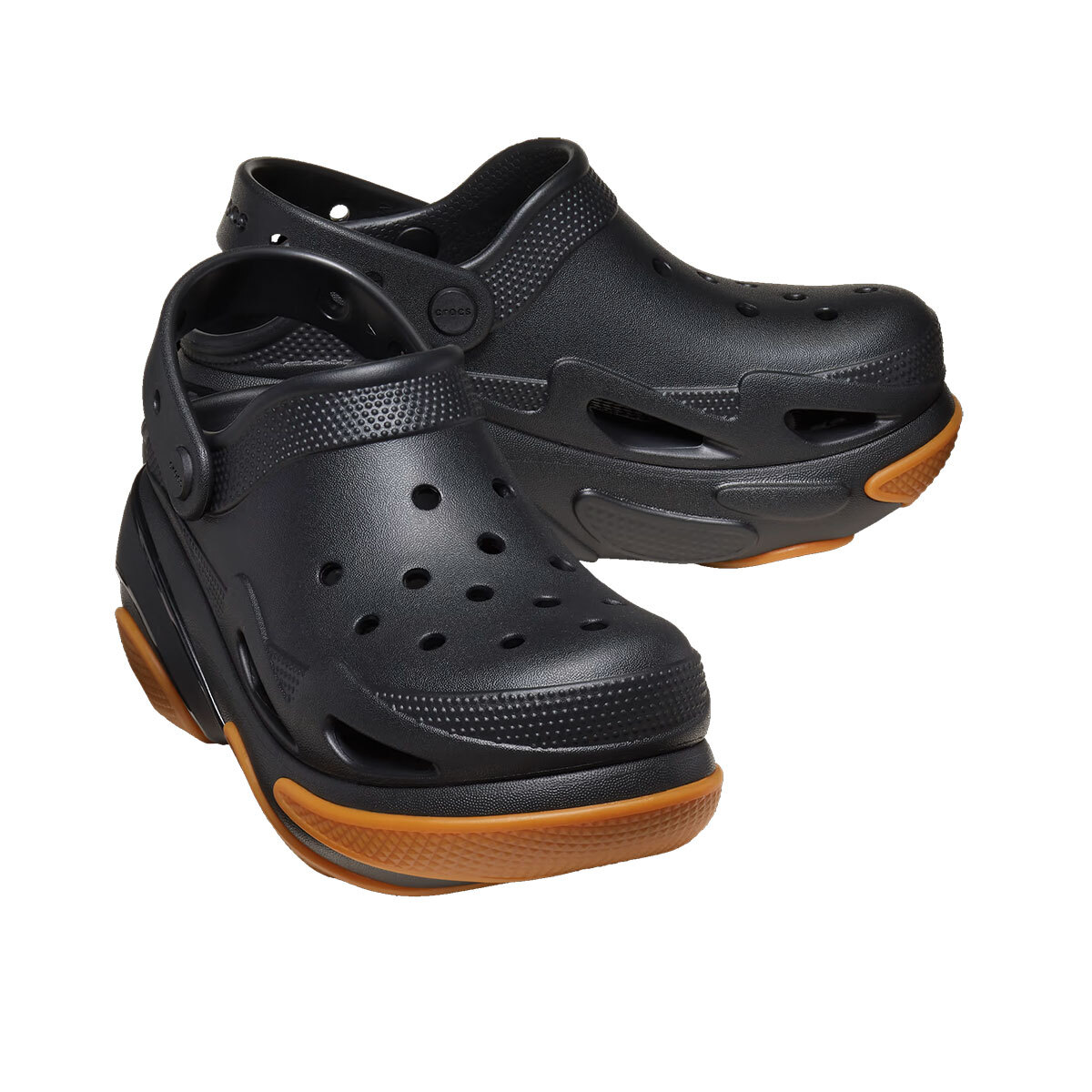 New CROCS Womens BUBBLE CRUSH CLOG 210061-0WS BLACK / GUM W 5 - 11
