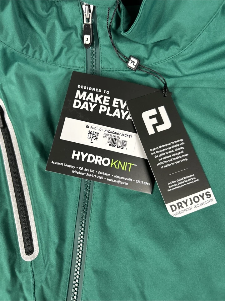 FootJoy Golf Rain Jacket Hydroknit Large Forest Green Polyester NWT MSRP $250 - Image 4 of 4