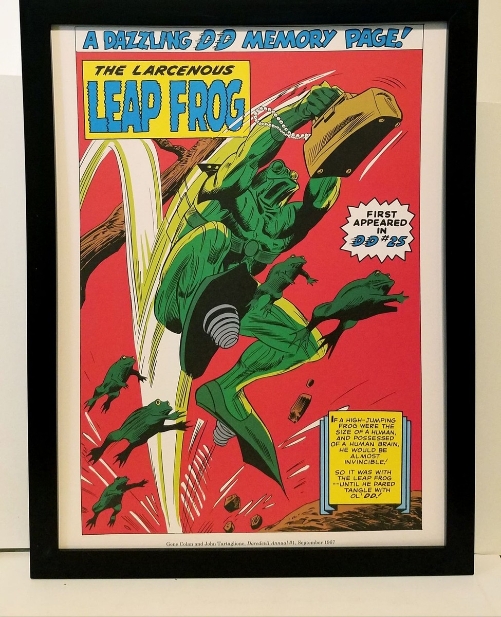 Daredevil Leap Frog by Gene Colan 9x12 FRAMED Marvel Comics