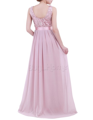 Women Lace Maxi Chiffon Bridesmaid Formal Party Long Evening Prom Wedding Dress - Picture 55 of 81