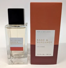 NEW IN BOX! Men's Collection SAGE & BERGAMOT COLOGNE Bath and Body Works 3.4 oz