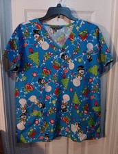 Serene Unifom Christmas nursing scrub top size L