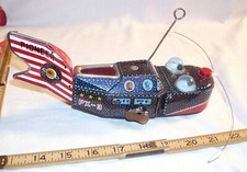 PIONEER PX-3 SPACE WHALE SPACE SHIP FURTURISTIC TIN WIND UP TOY 1950s KO JAPAN