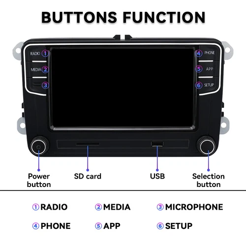 7" NONAME RCD330 RCD780 RCD360PRO 3 Plus 187B Android Auto Carplay Für VW Radio - Bild 3 von 19