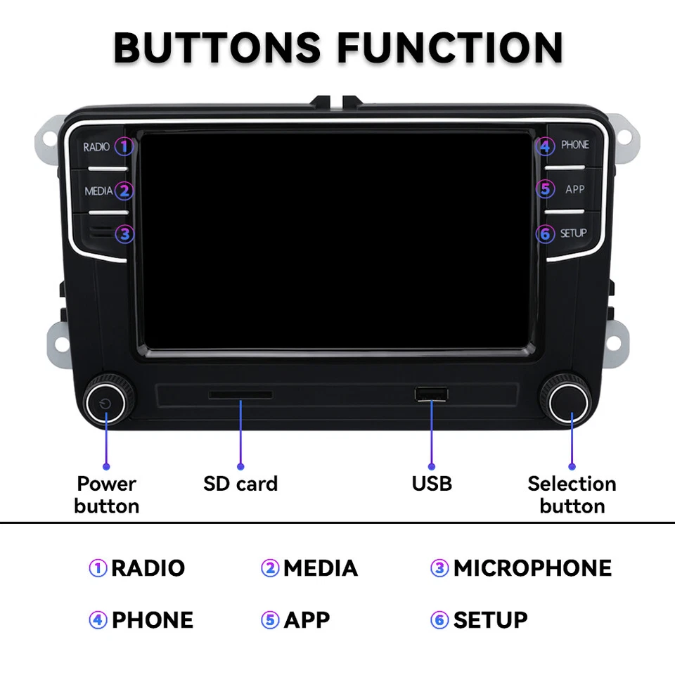 Android Auto Carplay 7" NONAME RCD330 RCD780 RCD360PRO 3 Plus 187B Für VW Radio - Bild 3 von 4