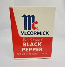 VTG/MCM Pop Art Vase/Planter McCormick Black Pepper 6" Ceramic Charlynn of Calif