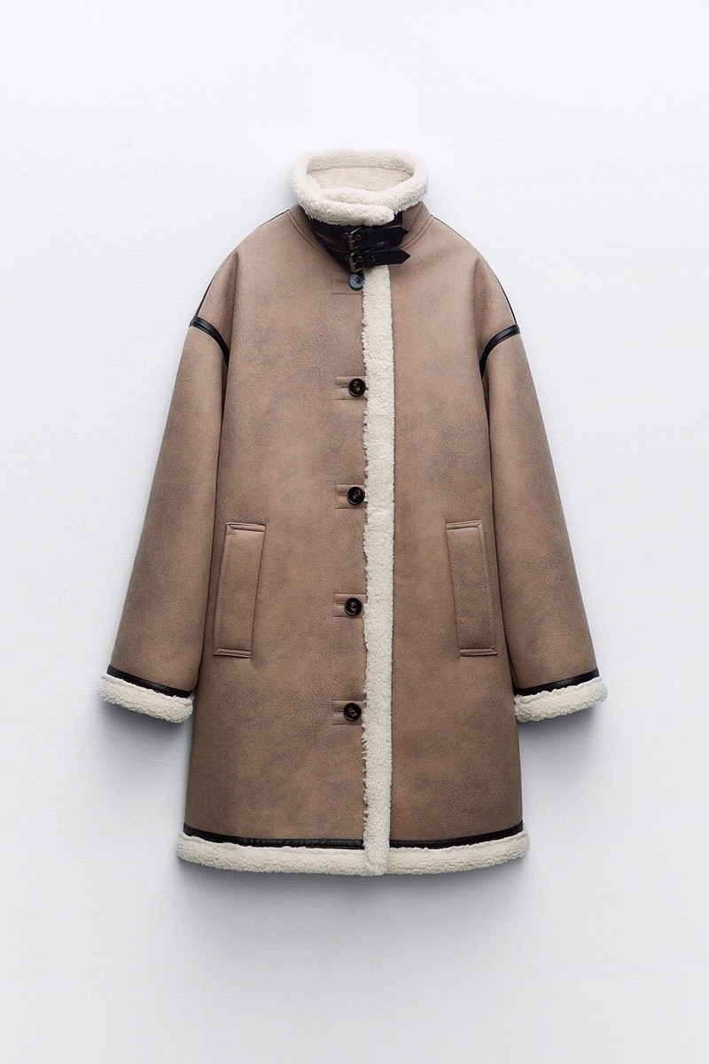 ZARA ザラ　ダブルフェイスコート ボタン　ミンクS 新品未使用タグ付 ZARA ZWCOLLECTIONダブルフェイスコート S