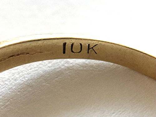 Vintage 10K Yellow Solid Gold 2 Round Red Ruby Ladies Ring Band Size 6.75 - Picture 11 of 12