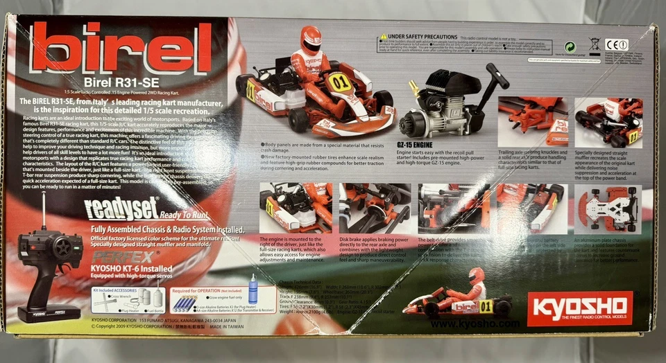 KYOSHO RTR 2WD RACING KART BIREL R31-SE 1/5 SCALE .15 Readyset 31315T1 NIB RARE - Image 3 of 4