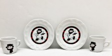 Strombecker Corp Childrens Play Tea Dishes 2 Cups  Saucers ICE SKATING SNOWMAN