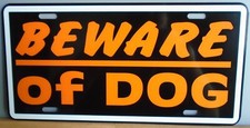 Beware Of Dog Metal License Plate Rat Rod Gasser Hot Rod Junkyard Garage Fence