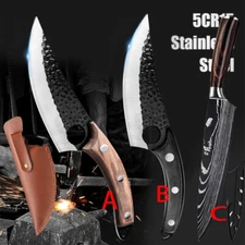 Boning Knife Hand Forged Viking Sheath KnivesFull Tang Butcher Hunting Chef Meat