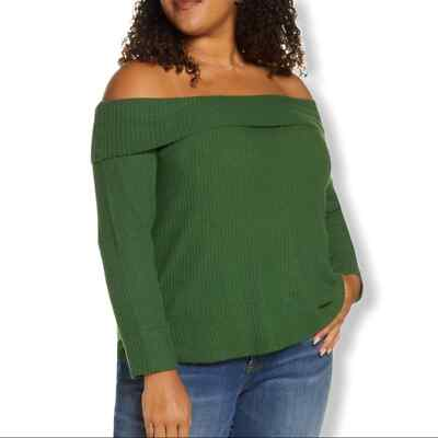 #ad BP green thermal off shoulder large new $7.41