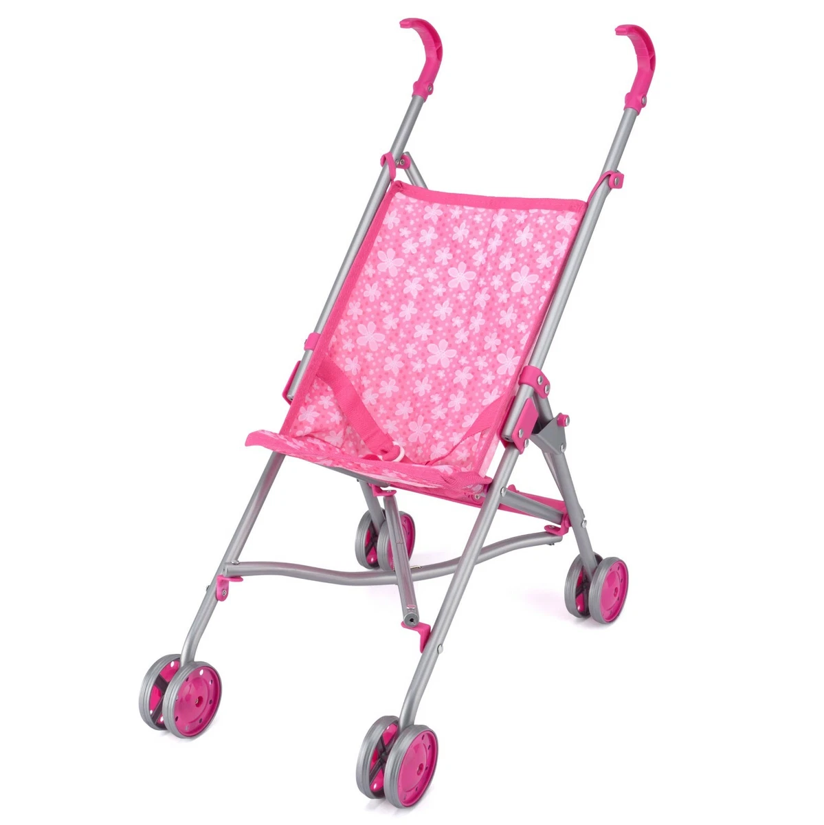 Three Item Set Snuggles Kids Toy Pink Baby Doll Pram Buggy