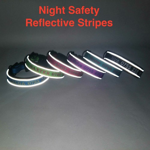 2024 Personalised Dog Collar custom name number ID Night Reflective - Picture 4 of 17