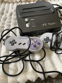 FC TWIN video game console + 2 controllers + power supply NES SNES retro gaming