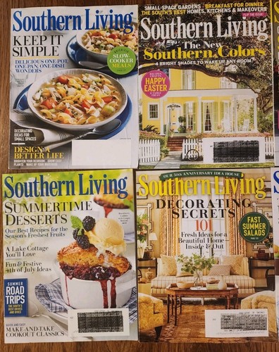 Southern Living Magazine Lot of 10 Issues - 2016 - Recipes, Holidays, Gardening - Picture 2 of 4