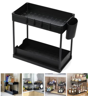 Under Sink Organizer 2 Tier Sliding Storage Rack for Kitchen/Bathroom /PantrAA