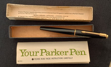 Parker Lady Standard Fountain Pen Gold Nib - Original Box & Guarantee Vtg