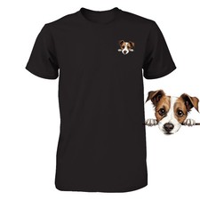 Maglietta divertente Jack Russell Terrier cane sbirciare tasca maglietta simpatica cucciolo cane amante